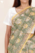 Kota Doria Saree In Floral Block Print